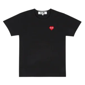 CDG Play Basic Invaders T-shirt Red Emblem (Black)