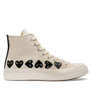 CDG Converse Multi Hearts High Top White