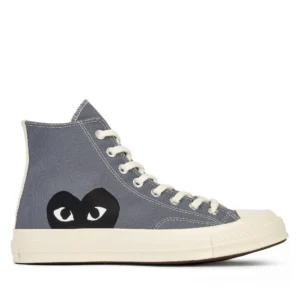 CDG Converse Black Heart Grey High Top