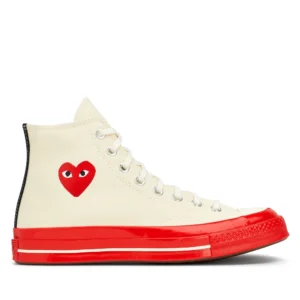 Cdg Converse Red Sole High Top (White)