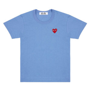 CDG Play Basic Coloured T-shirt Red Emblem (Blue)