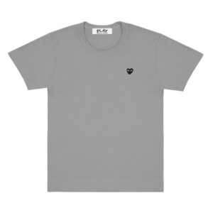 CDG Play Basic Coloured T-shirt Small Black Emblem (Grey)