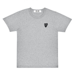 CDG Play Basic Grey T-shirt Black Family Heart