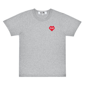 CDG Play Basic Invaders T-shirt Red Emblem (Grey)