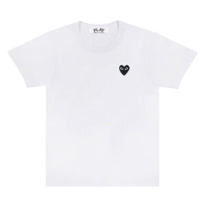 CDG Play Basic T-shirt Black Emblem (White)