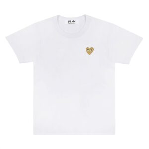 CDG Play Basic T-shirt Gold Emblem (White)