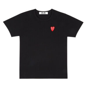 CDG Play Basic T-shirt Red Family Heart (Black)