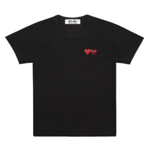 CDG Play Basic T-shirt Two Emblems (Black)