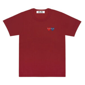 CDG Play Basic T-shirt Two Emblems (Burgundy)