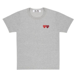 CDG Play Basic T-shirt Two Emblems (Grey)