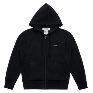 CDG Play Big Heart Zip Hoodie (Black)