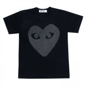 CDG Play Black T-shirt Black Heart Screenprint