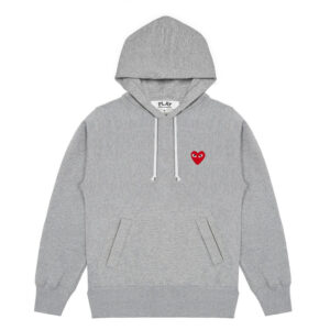 Cdg Play Grey Pullover Hoodie