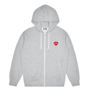 CDG Play Invaders Zip Hoodie (Grey)