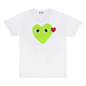 CDG Play T-shirt Pastel Heart And Red Emblem (Green)