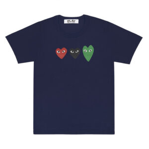 CDG Play T-shirt With Red/green/black Hearts