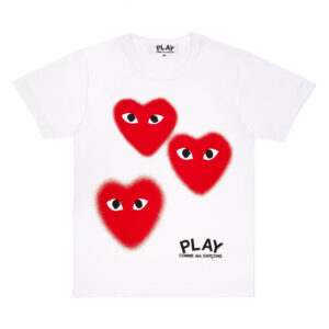 CDG Play Three Fuzzy Heart Screen Print Limited Edition