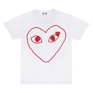 Play White T-shirt With Red Outline Heart