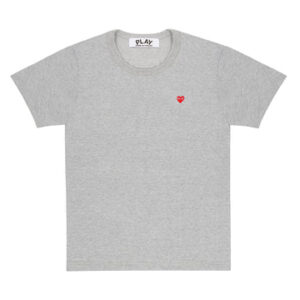 CDG Play Coloured Small Emblem T-shirt (Grey)